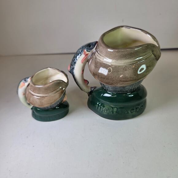 Royal Doulton The Poacher Toby Mugs Pair 1954 Mini & Small Sizes 2.5in 4in - Picture 4 of 11